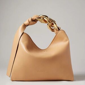 NWOT JW ANDERSON -  Beige Tan Leather Bag - Chunky Gold Chain